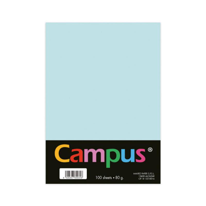 Papel A4 Campus 80g 100 Hojas Azul Cielo